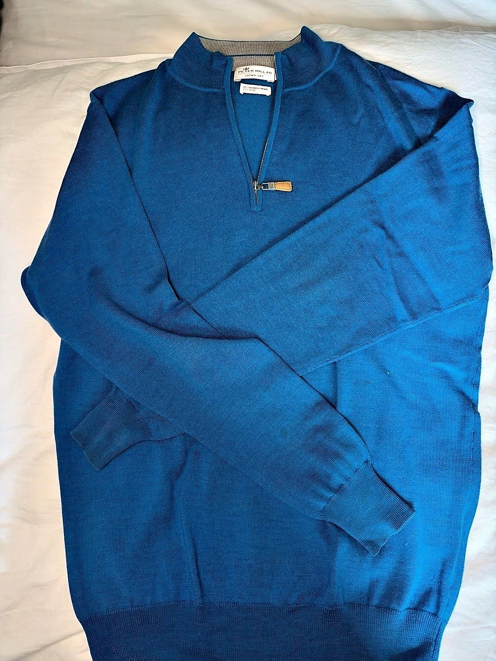 Peter Millar Crown Soft Merino-Silk Quarter-Zip Sweater Blue